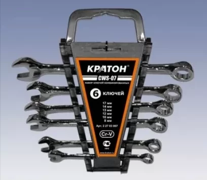 Набор ключей комбинированных Кратон CWS-07 6 пр. 2 27 03 007 купить в Когалыме