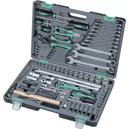 Набор инструмента, 1/4", 1/2", Cr-V, S2, усиленный кейс, 119 предм. STELS 14112 купить в Когалыме