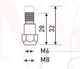 Держатель наконечника M6 28mm (36KD) MD0063-00 Ref Aurora купить в Когалыме