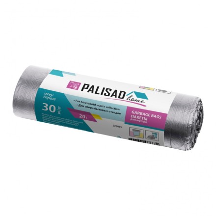 Пакеты для мусора 20 л x 30 шт. серые, Home Palisad 927015 купить в Когалыме