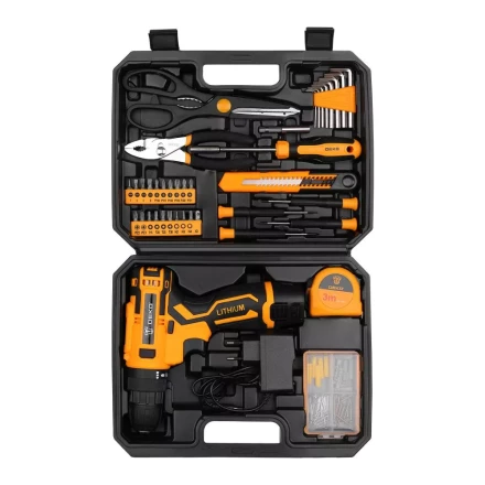 Дрель аккумуляторная DEKO Banger 12V + набор инструмента 93 предмета, 063-4167 купить в Когалыме