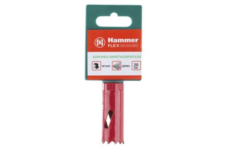 Коронка биметаллическая HAMMER Ф20х38мм 1/2&quot; BiMETALL (224-002) купить в Когалыме