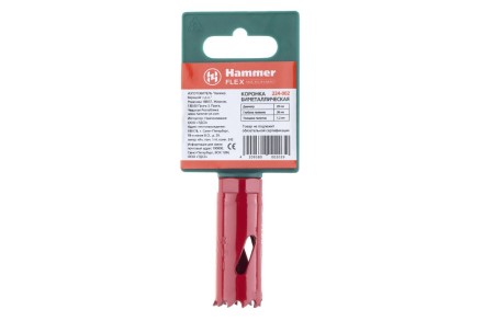 Коронка биметаллическая HAMMER Ф20х38мм 1/2&quot; BiMETALL (224-002) купить в Когалыме