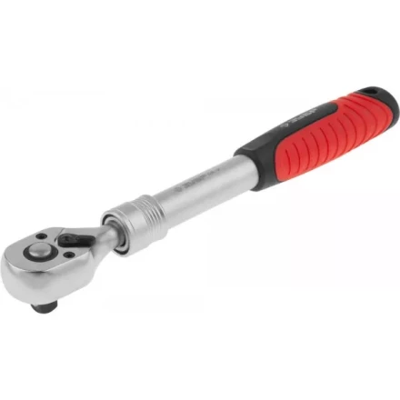 Трещотка для торцовых головок ЗУБР "ЭКСПЕРТ" (3/8"), телескопическая, Cr-V, 72 зубца, хроматированное покрытие, быстрый сброс 27732-3/8 купить в Когалыме