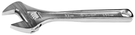 Ключ ЗУБР "ЭКСПЕРТ" разводной,Cr-V,хромир покрытие,эргоном рукоятка,увелич зев,угол наклона губок 15град,250мм/10",32мм 27260-25 купить в Когалыме
