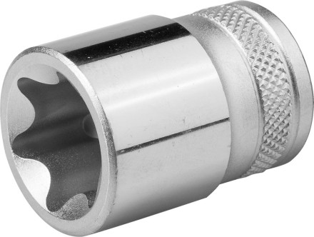 Торцовая головка KRAFTOOL &quot;INDUSTRIE QUALITAT&quot;, Cr-V, внешний TORX, хромосатинированная, 1/2&quot;, Е 24 27810-24_z01 купить в Когалыме