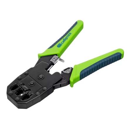 Клещи для обжима телефонных и компьютерных клемм Сибртех 17733 4P, 6P, 8P, функция обрезания проводов купить в Когалыме