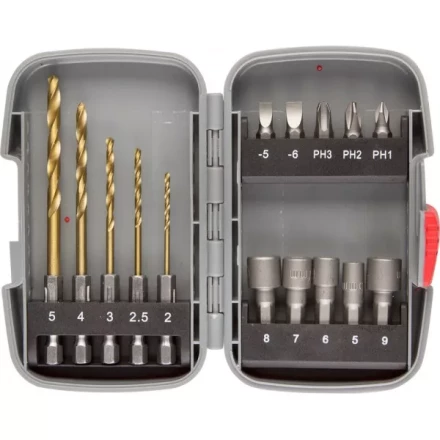 Набор ЗУБР "МАСТЕР": Насадки для шуруповерта и дрели, биты, торцовые головки, биты-сверла, 15 предметов 26055-H15 купить в Когалыме