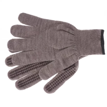 Перчатки трикотажные акрил ПВХгель Протектор коричневый оверлок Сибртех Россия 68663 купить в Когалыме