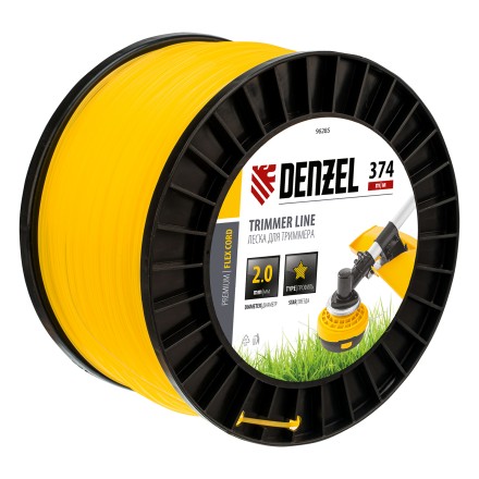 Леска для триммера звезда, 2,0мм х 374м, на DIN катушке FLEX CORD,  Denzel 96285 купить в Когалыме