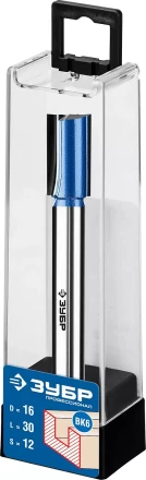 ЗУБР 16 x 30 мм, хвостовик 12 мм, фреза пазовая прямая с нижними подрезателями, Профессионал (28755-16-30) купить в Когалыме