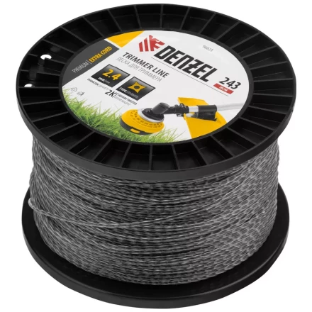 Леска для триммера двухкомпонентная витой квадрат, 2,4мм х 243м, на DIN катушке EXTRA CORD// Denzel 96823 купить в Когалыме