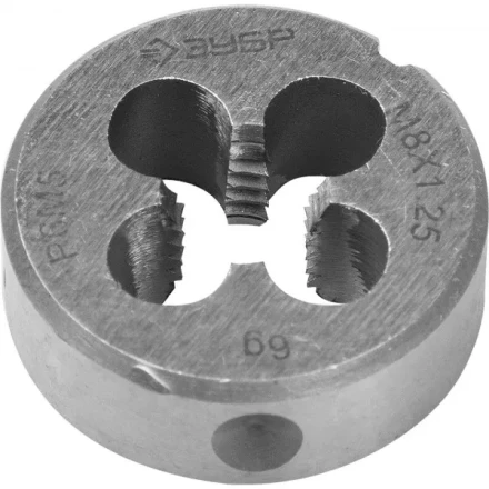 Плашка ЗУБР "ЭКСПЕРТ" круглая машинно-ручная для нарезания метрической резьбы, М8 x 1,25 4-28023-08-1.25 купить в Когалыме