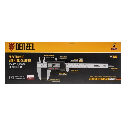 Штангенциркуль Denzel 31613, 150 мм, электронный, с глубиномером купить в Когалыме