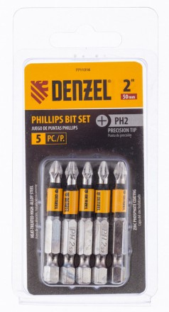 Набор бит, PH2x50, 5 шт. Denzel 7711316 купить в Когалыме