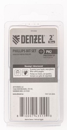Набор бит, PH2x50, 5 шт. Denzel 7711316 купить в Когалыме