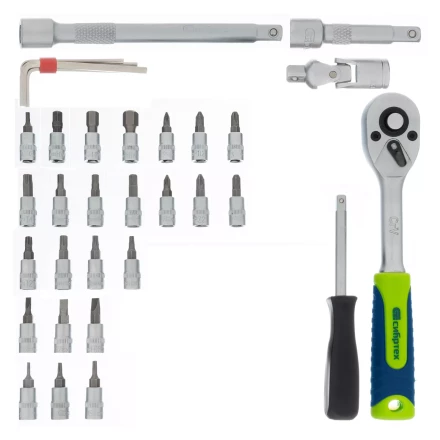 Набор инструментов Сибртех 13399, 1/4", пластиковый кейс 56 предметов купить в Когалыме