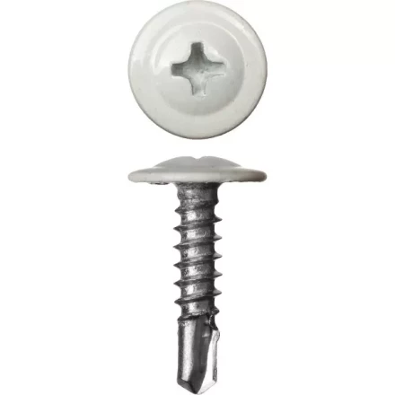 Саморезы ЗУБР с прессшайбой и сверлом по листовому металлу до 2мм, окрашенные в RAL-9003, PH2, 4,2х25мм, 400шт 300211-42-025-9003 купить в Когалыме