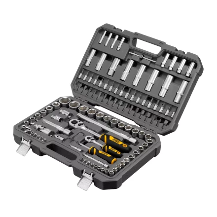 Набор инструментов Denzel 15814, 1/2", 1/4", CrV, S2, пластиковый кейс, 109 предметов купить в Когалыме