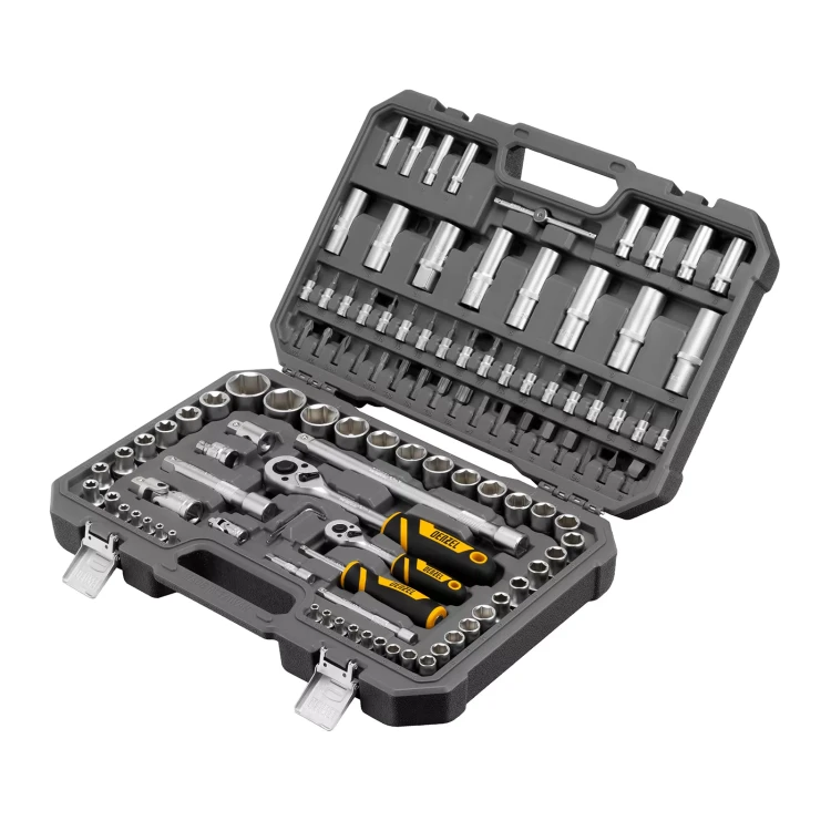 Набор инструментов Denzel 15814, 1/2", 1/4", CrV, S2, пластиковый кейс, 109 предметов купить в Когалыме