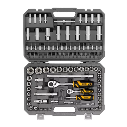 Набор инструментов Denzel 15814, 1/2", 1/4", CrV, S2, пластиковый кейс, 109 предметов купить в Когалыме