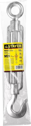 Талреп DIN 1480, крюк-кольцо, оцинкованный, М24, 1 шт, STAYER Master 30515-24 30515-24 купить в Когалыме