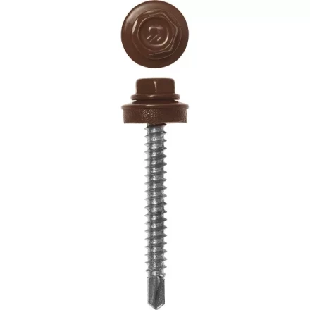 Саморезы ЗУБР окраш., RAL 8017 шокол.-коричн., для крепл. кров. матер. к дерев. обреш., 4.8x60мм, 200шт 4-300315-48-060-8017 купить в Когалыме