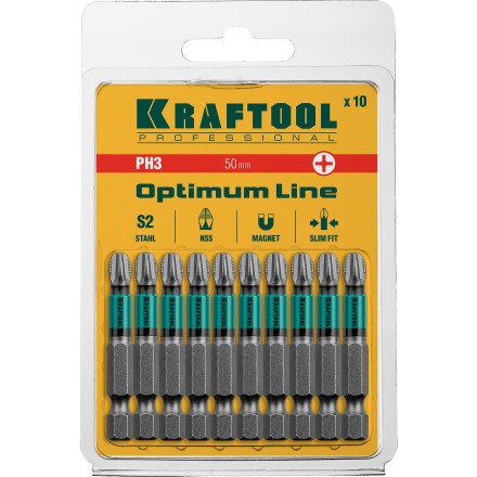 Биты KRAFTOOL OPTIMUM PH 26122-3-50-10 купить в Когалыме