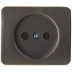 Розетка СВЕТОЗАР "ГАММА" без заземления, одинарная, без вставки и рамки, цвет темно-серый металлик, 16А/~250В SV-54100-DM купить в Когалыме