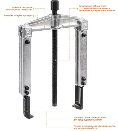 Съемники раздвижные 2-захватные с тонкими захватами серия ПРОФЕССИОНАЛ купить в Когалыме