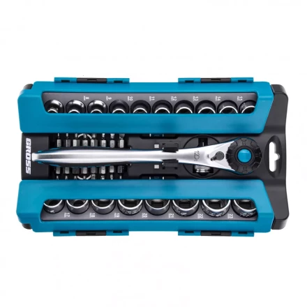 Набор торцевых головок трещотка 120 зубьев 36 предметов 1/2" CrV Gross 14144 купить в Когалыме