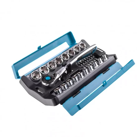 Набор торцевых головок трещотка 120 зубьев 36 предметов 1/2" CrV Gross 14144 купить в Когалыме