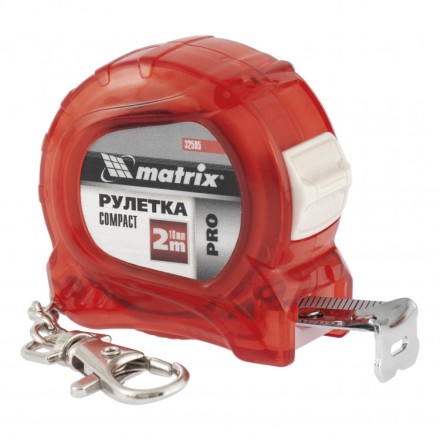 Рулетка Compact 2 м x 16 мм компактный размер карабин-держатель PRO Matrix 32595 купить в Когалыме