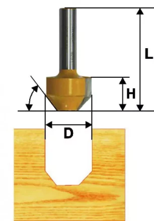 Фреза пазовая фасонная Ф119Х13 мм 45° хвостовик 8 мм 46124 купить в Когалыме