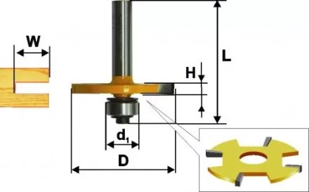 Фреза по дереву кромочная фальцевая ф50,8х2мм хв 8мм 10561 купить в Когалыме