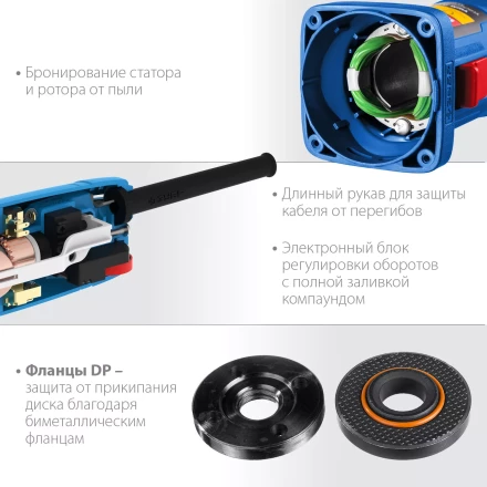 ЗУБР 1100 Вт, d125 мм, УШМ, регулировка оборотов, Профессионал (УШМ-П125-1100 Э) купить в Когалыме