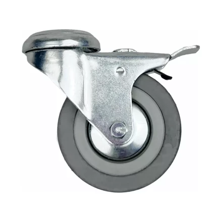 Аппаратное поворотное колесо с тормозом под болт HITCH 120*26 резина серая SChgb55 (SZ084856) купить в Когалыме