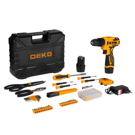 Дрель аккумуляторная DEKO Banger 12V + набор инструмента 93 предмета, 063-4168 купить в Когалыме