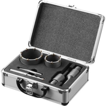 ЗУБР d 50, 68 мм, Alu кейс, набор коронок по бетону с оснасткой, Профессионал (29185-H2-1) купить в Когалыме