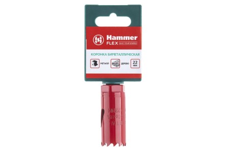 Коронка биметаллическая HAMMER Ф22х38мм 5/8&quot; BiMETALL (224-003) купить в Когалыме