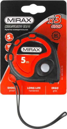 Рулетка MIRAX, 3 стопора, двухкомпонентный пластиковый корпус, 5мх19мм 34013-05-19 купить в Когалыме