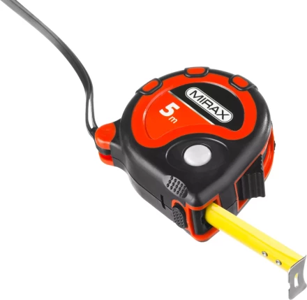 Рулетка MIRAX, 3 стопора, двухкомпонентный пластиковый корпус, 5мх19мм 34013-05-19 купить в Когалыме