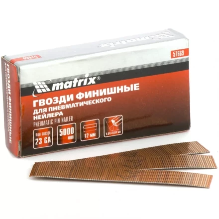 Гвозди финишные шпильки 23GA для пн. нейлера финишного диам. 0,64 мм длина -15 мм,5000 шт MATRIX 57671 купить в Когалыме