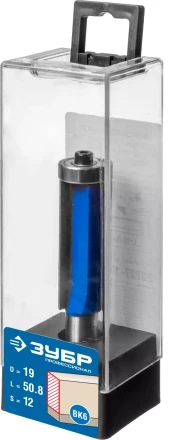 ЗУБР 19 x 50.8 мм, хвостовик 12 мм, фреза кромочная с нижним подшипником, Профессионал (28727-19-50.8-12) купить в Когалыме