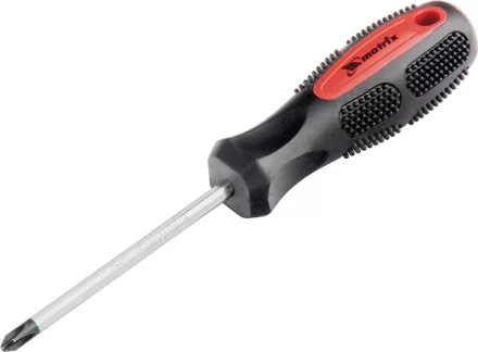 Отвертка Anti-Slip SL6,0 х 100 мм CrV двухкомп. рукоятка MATRIX 12220 купить в Когалыме