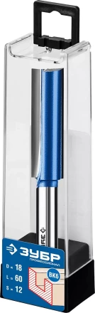 ЗУБР 18 x 60 мм, хвостовик 12 мм, фреза пазовая прямая с нижними подрезателями, Профессионал (28755-18-60) купить в Когалыме