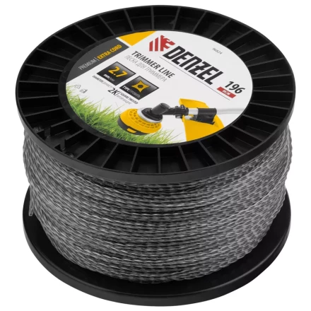 Леска для триммера двухкомпонентная витой квадрат, 2,7мм х 196м, на DIN катушке EXTRA CORD// Denzel 96824 купить в Когалыме