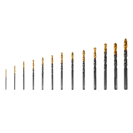 Набор сверл по металлу, 1,5-6,5 мм, HSS-Tin, Golden Tip, 13 шт Denzel 72318 купить в Когалыме