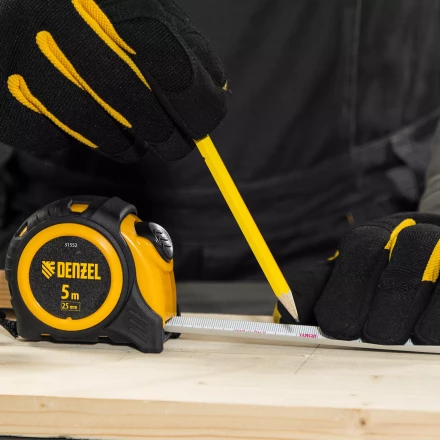 Рулетка Denzel  5м х 25мм, обрезиненный корпус, автоматическая фиксация, 31552 купить в Когалыме