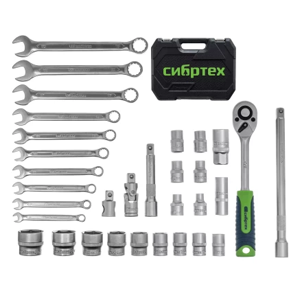 Набор инструментов Сибртех 13393, 1/2", пластиковый кейс, 32 предмета купить в Когалыме